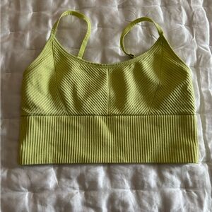 PINK Victoria's Secret Lime Ribbed Sports Bra